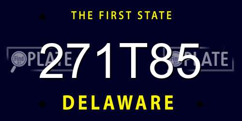 271T85 Delaware License Plate