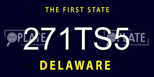 271TS5 Delaware License Plate