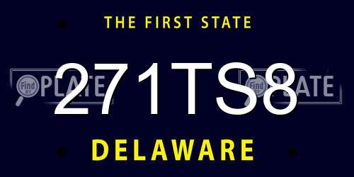 271TS8 Delaware License Plate