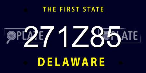271Z85 Delaware License Plate