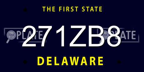 271ZB8 Delaware License Plate