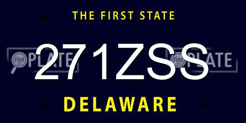 271ZSS Delaware License Plate