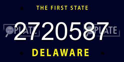 2720587 Delaware License Plate