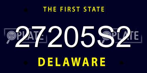27205S2 Delaware License Plate