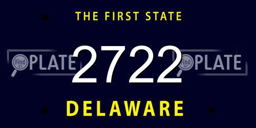 2722 Delaware License Plate
