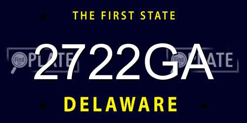 2722GA Delaware License Plate