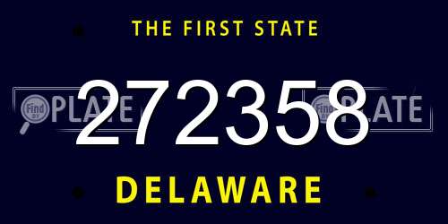 272358 Delaware License Plate