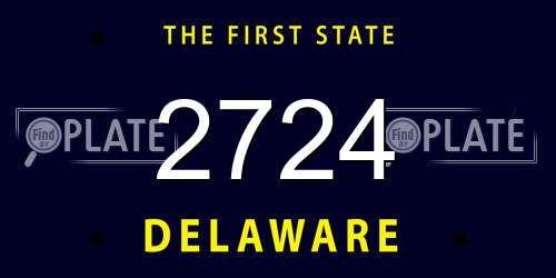 2724 Delaware License Plate