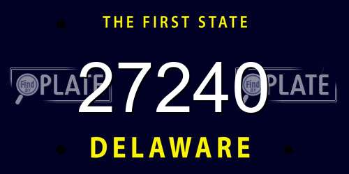 27240 Delaware License Plate