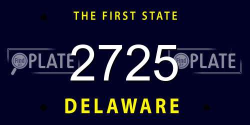 2725 Delaware License Plate