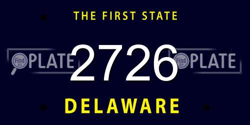 2726 Delaware License Plate