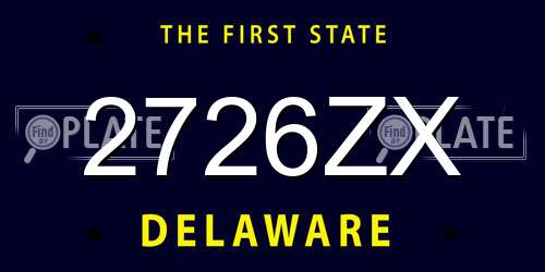 2726ZX Delaware License Plate