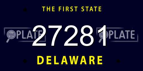27281 Delaware License Plate
