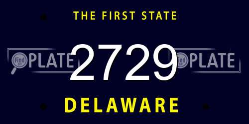 2729 Delaware License Plate