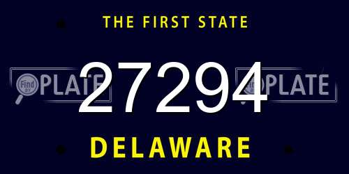 27294 Delaware License Plate