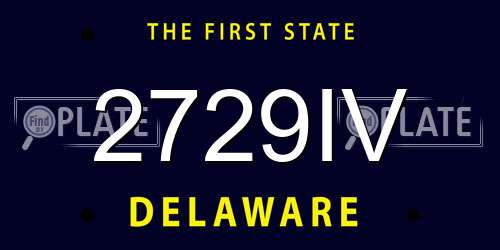 2729IV Delaware License Plate