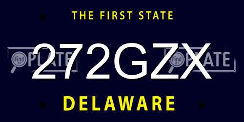 272GZX Delaware License Plate