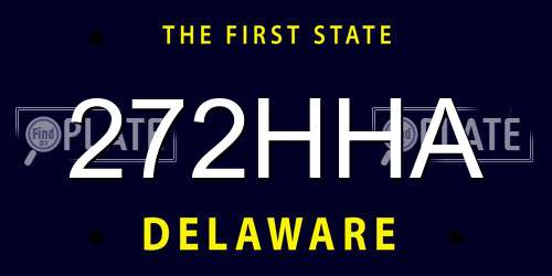 272HHA Delaware License Plate