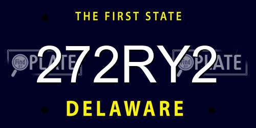 272RY2 Delaware License Plate