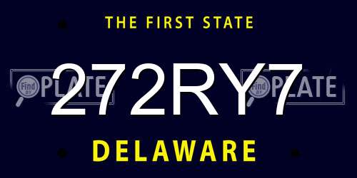 272RY7 Delaware License Plate