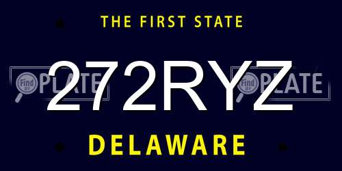 272RYZ Delaware License Plate