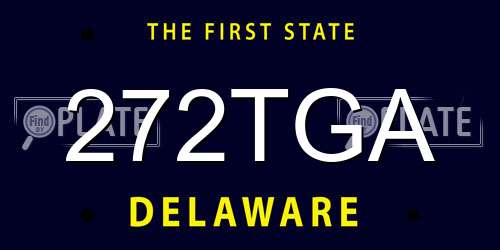 272TGA Delaware License Plate