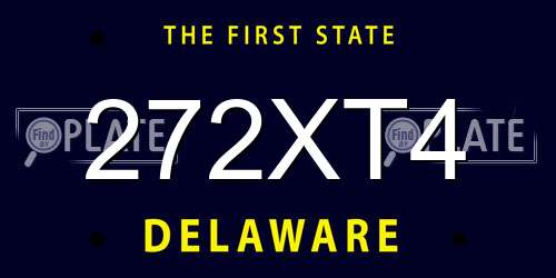 272XT4 Delaware License Plate