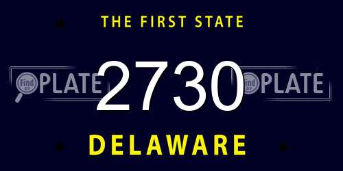 2730 Delaware License Plate