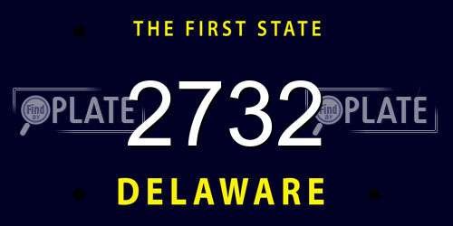 2732 Delaware License Plate