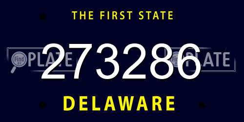273286 Delaware License Plate