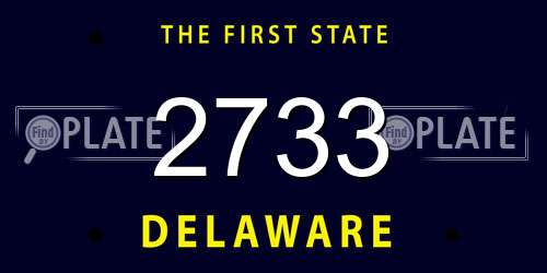 2733 Delaware License Plate
