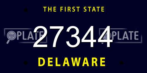 27344 Delaware License Plate