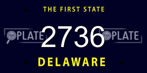 2736 Delaware License Plate