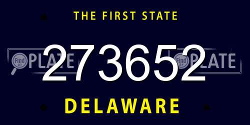 273652 Delaware License Plate