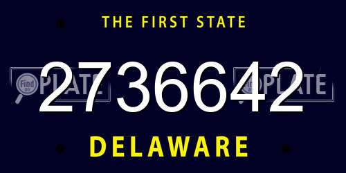 2736642 Delaware License Plate