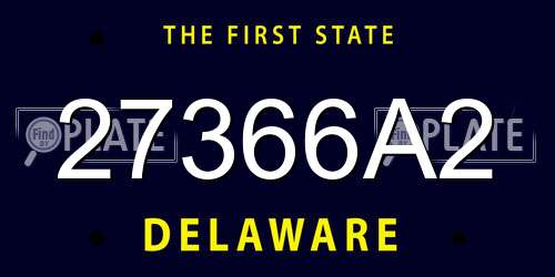 27366A2 Delaware License Plate