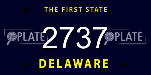 2737 Delaware License Plate