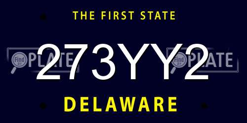 273YY2 Delaware License Plate