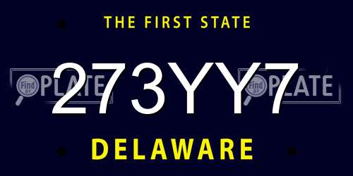273YY7 Delaware License Plate