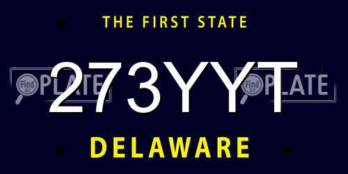 273YYT Delaware License Plate