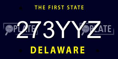 273YYZ Delaware License Plate