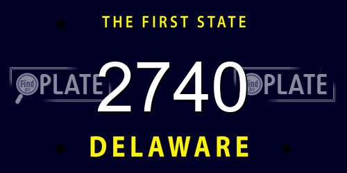 2740 Delaware License Plate