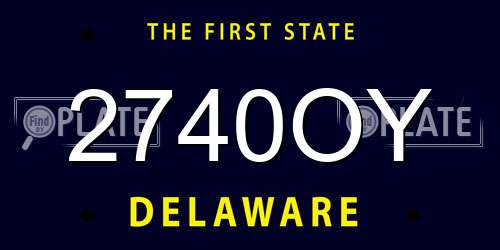 2740OY Delaware License Plate