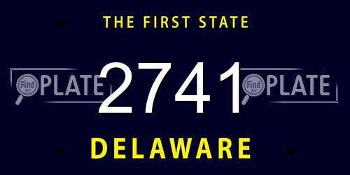 2741 Delaware License Plate
