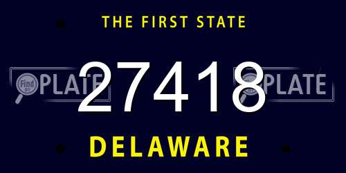 27418 Delaware License Plate