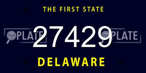 27429 Delaware License Plate