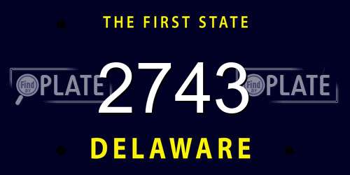 2743 Delaware License Plate
