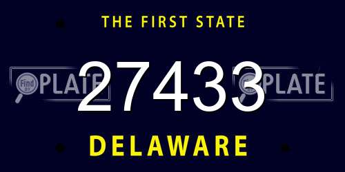 27433 Delaware License Plate