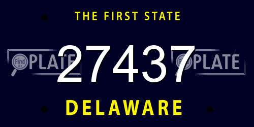 27437 Delaware License Plate