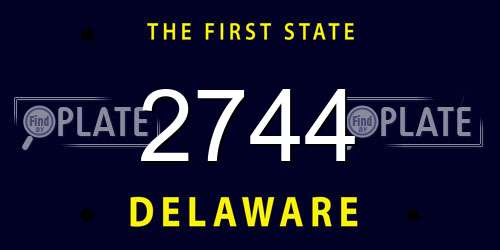 2744 Delaware License Plate